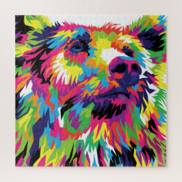 Puzzle Arte pop de colores grizzly