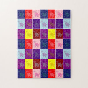 Puzzle Arte pop de gatos sonrientes