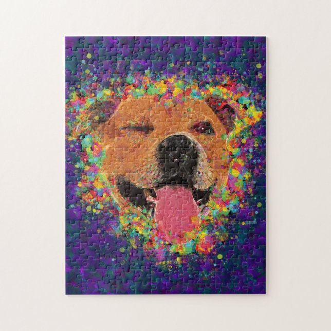 Puzzle Arte pop feliz del pitbull (Vertical)