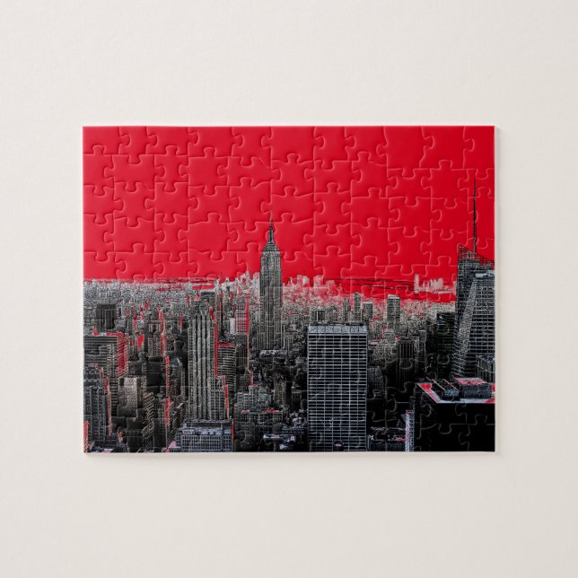 Puzzle Arte pop rojo Nueva York (Horizontal)