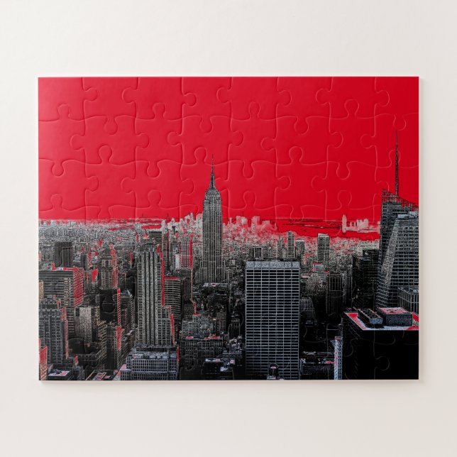 Puzzle Arte pop rojo Nueva York (Horizontal)