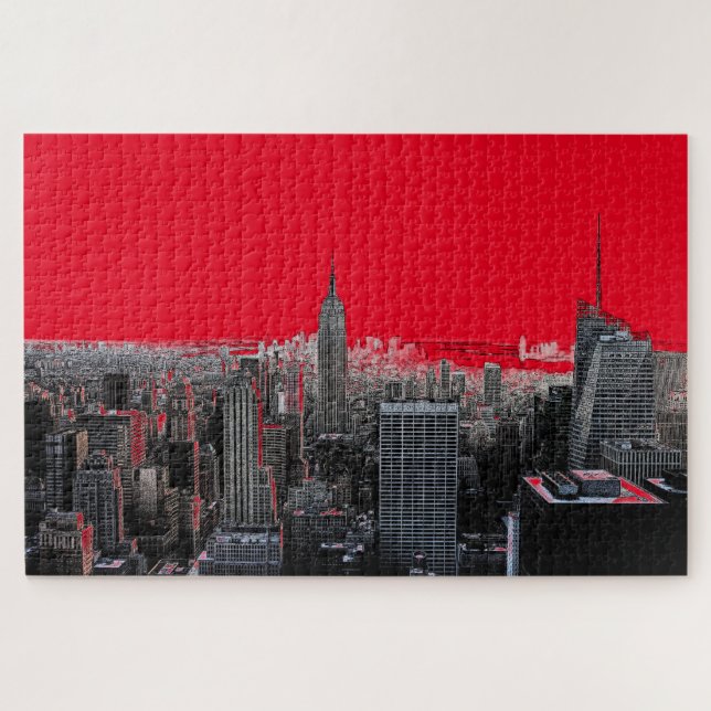 Puzzle Arte pop rojo Nueva York (Horizontal)