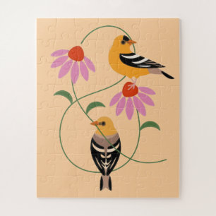 Puzzle Arte Popular de Pájaro de Otoño