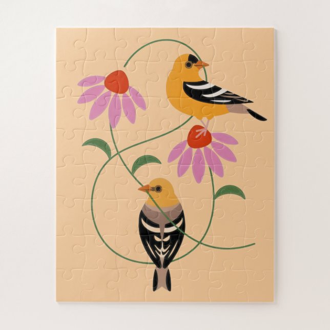 Puzzle Arte Popular de Pájaro de Otoño (Vertical)