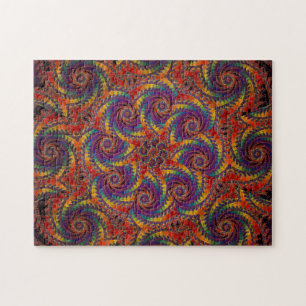 Puzzle Arte psicodélico del fractal del arco iris del