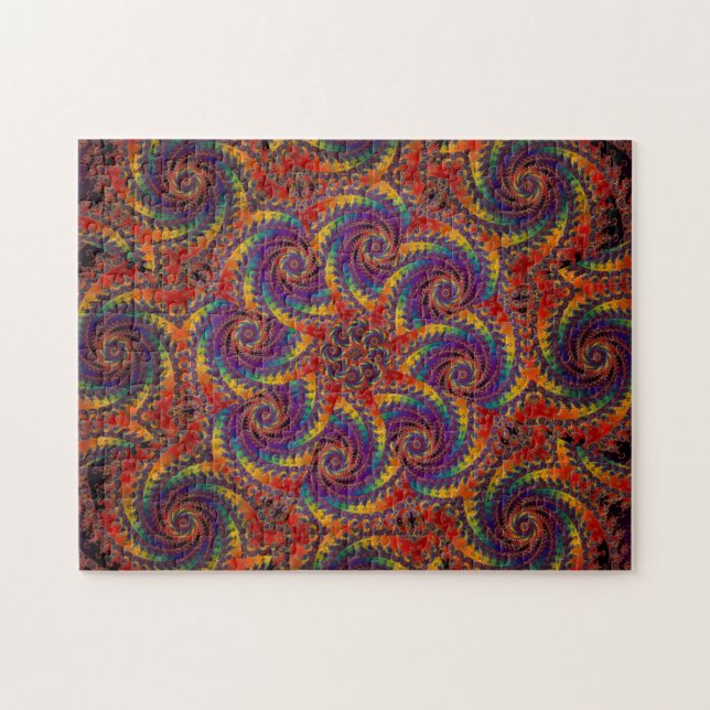 Puzzle Arte psicodélico del fractal del arco iris del (Horizontal)