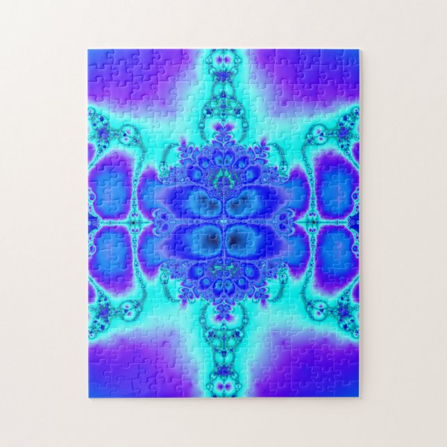 Puzzle Arte púrpura y azul del fractal (Vertical)