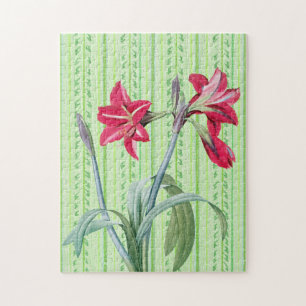 Puzzle Arte retro de flores de Amaryllis vintage