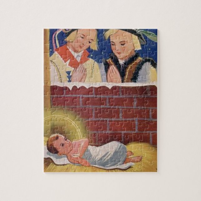 Puzzle Arte retro del navidad polaco de Wesołyeh Świąt (Vertical)