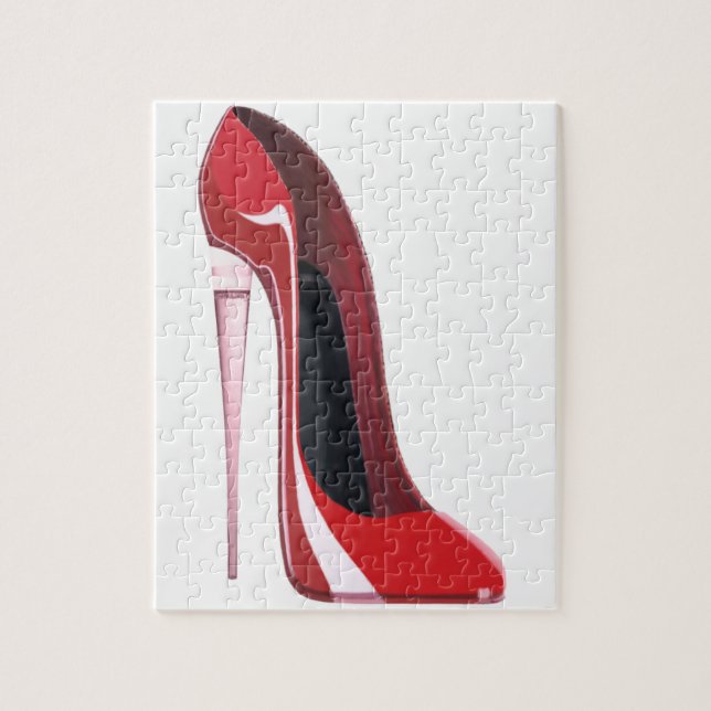 Puzzle Arte rojo del zapato del estilete del talón de (Vertical)
