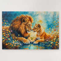 Arte romántico de fantasía de león leona vida silv