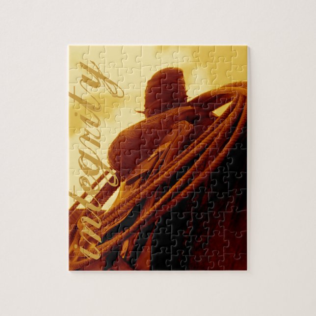 Puzzle Arte roping rústico occidental de la silla de (Vertical)