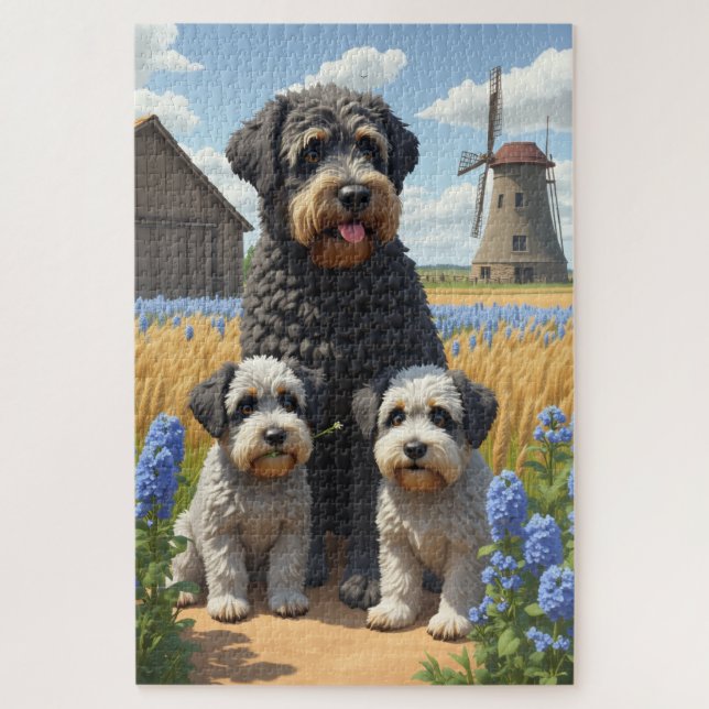 Puzzle Arte rústico de campo Bouvier des Flandres (Vertical)
