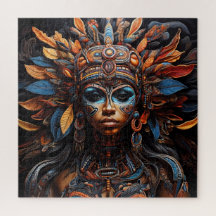 Arte Tribal de Fusión Abstracto Azteca Vibrante