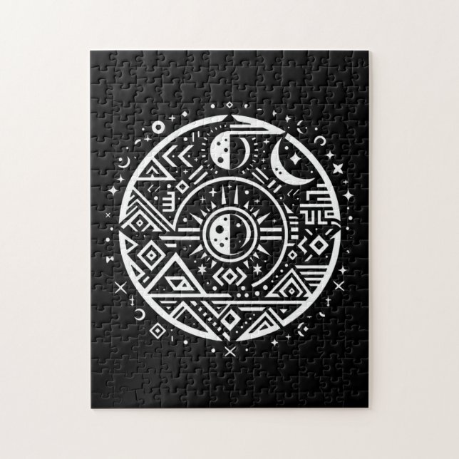 Puzzle Arte tribal geométrico vintage (Vertical)