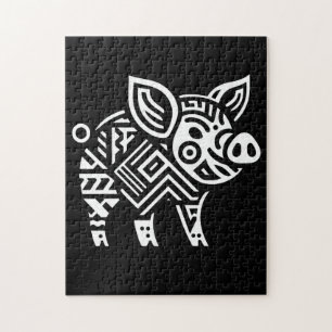 Puzzle Arte tribal geométrico vintage