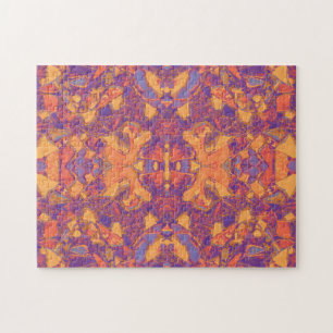 Puzzle Arte tribal Hippie Boho Naranja morado Amarillo na