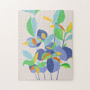Puzzle Arte único de acuarela abstracta botánica