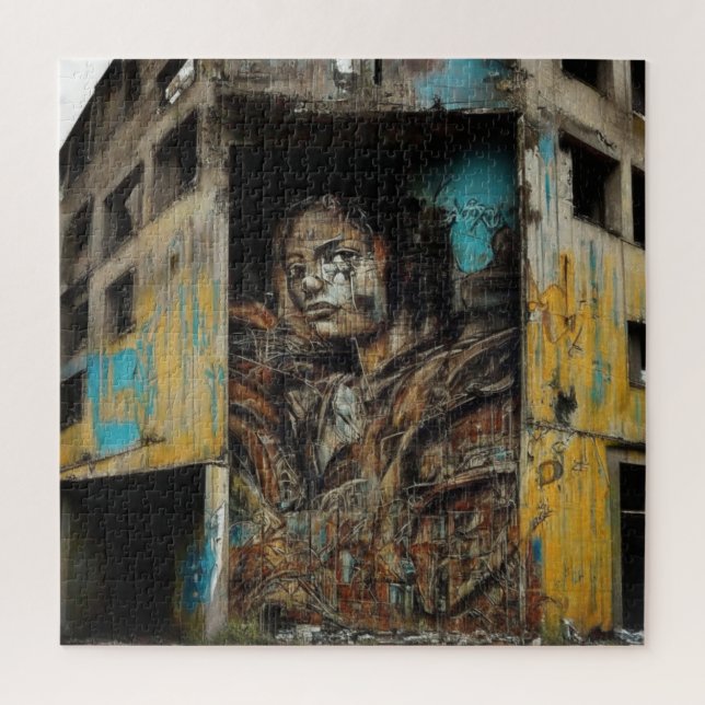 Puzzle Arte Urbano en Edificio Abandonado (Vertical)