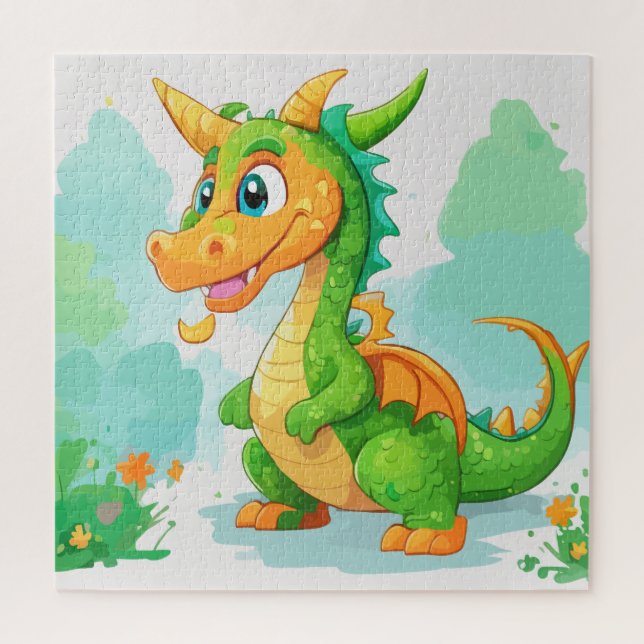 Puzzle Arte verde dragón (Vertical)