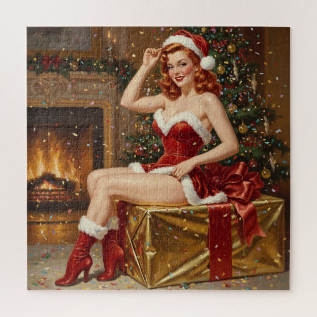 Puzzle Arte vintage de Santa Pin up (Vertical)