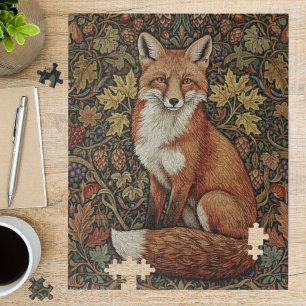Puzzle Arte vintage de zorro del bosque de William Morris