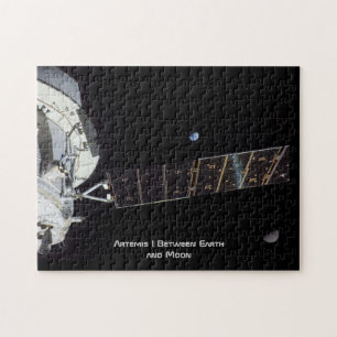 Puzzle Artemis I entre la Tierra y la Luna
