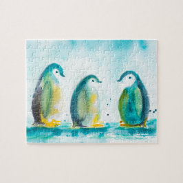 Puzzle Artes de Acuarela de Pingüinos Arctic Babes