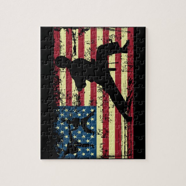 Puzzle Artes marciales de la bandera norteamericana de Ka (Vertical)