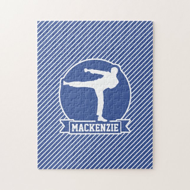 Puzzle Artes marciales, karate, franjas azules y blancas (Vertical)