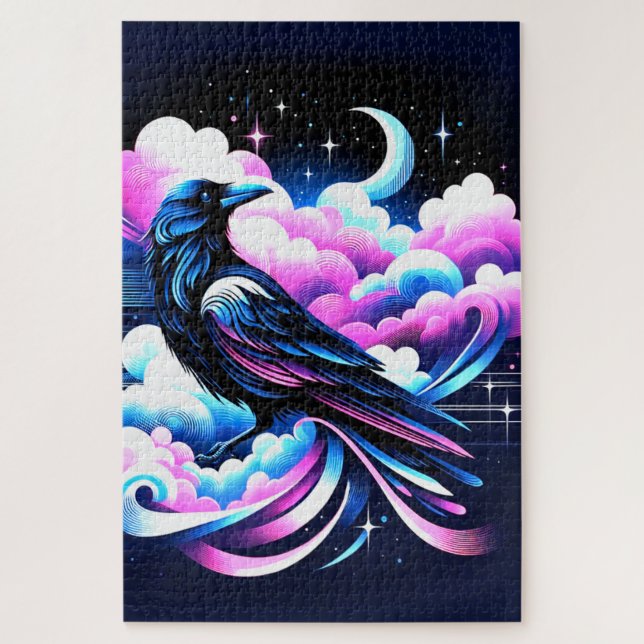 Puzzle Artsy Crow Design (Vertical)