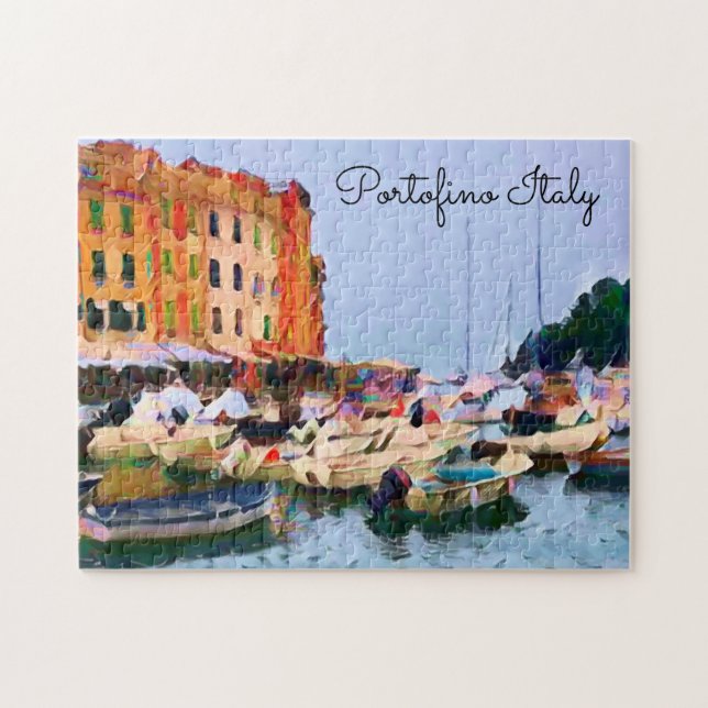 Puzzle Artsy Scene Portofino Puerto italiano (Horizontal)