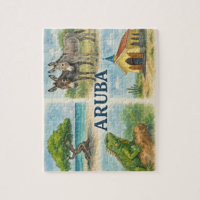 Puzzle Aruba multimirada acuarela (Vertical)