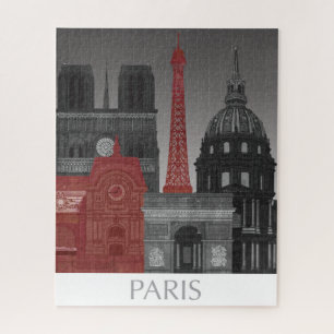 Puzzle Ascensos de París por la noche - Rojo