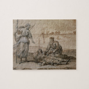 Puzzle Asclepius que restablece Hippolytus (pluma y