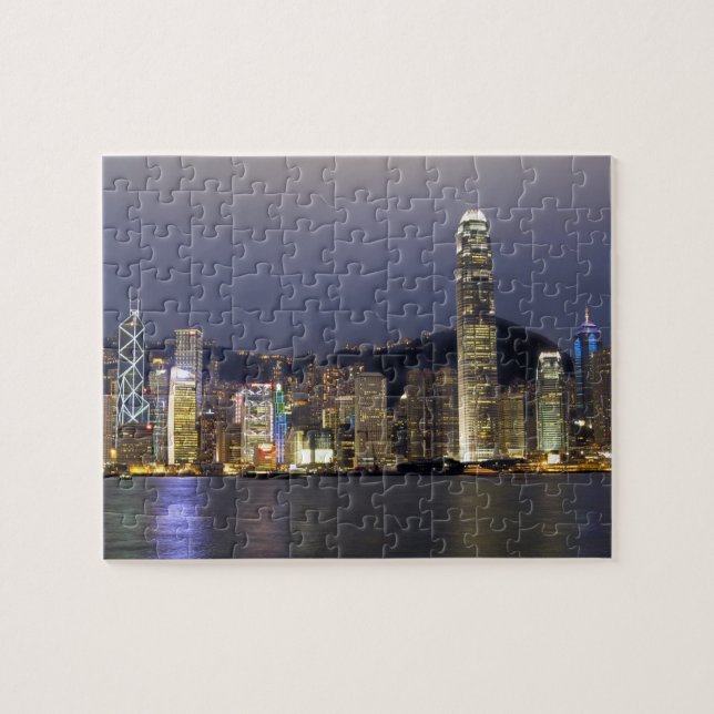 Puzzle Asia, China, Hong Kong, horizonte urbano y 2 (Horizontal)