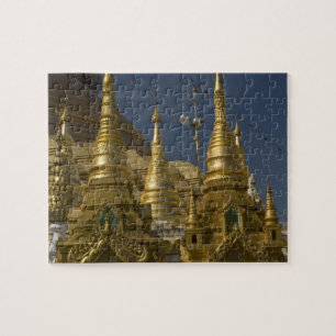 Puzzle Asia, Myanmar, Yangon. Estupa dorada de Shwedagon