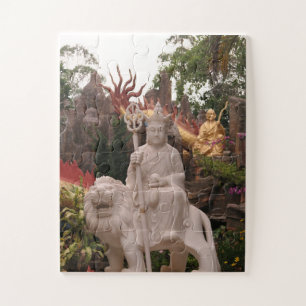 Puzzle asiático, vietnamita, arte, escultura, Buda,