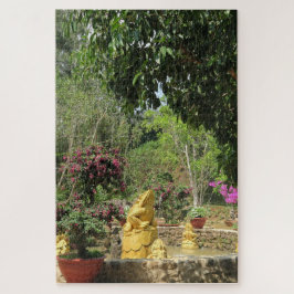Puzzle asiático, vietnamita, arte, escultura, buddha,