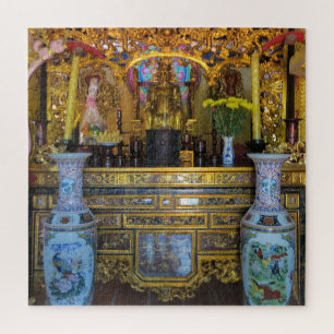 Puzzle asiático, vietnamita, arte, escultura, buddha,