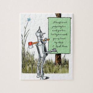 Puzzle Asistente Vintage de Oz, Tinman leyendo cartel