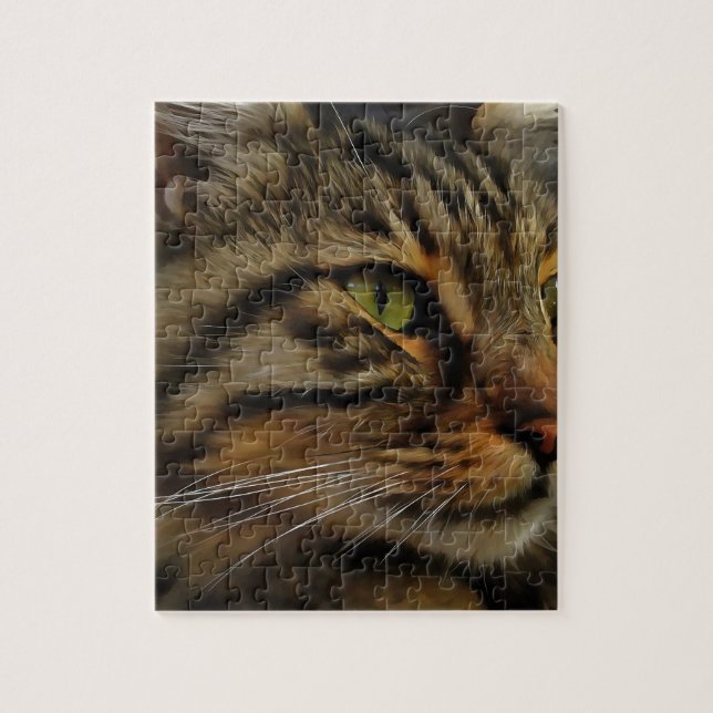 Puzzle Aslan The Long Haired Tabby Cat (Vertical)