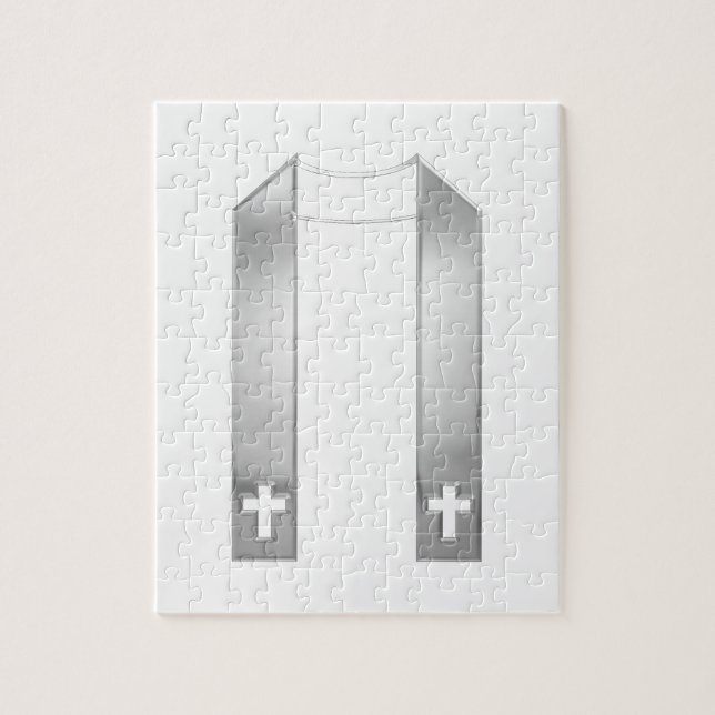 Puzzle Aspecto 3-D Stole del sacerdote plateado (Vertical)