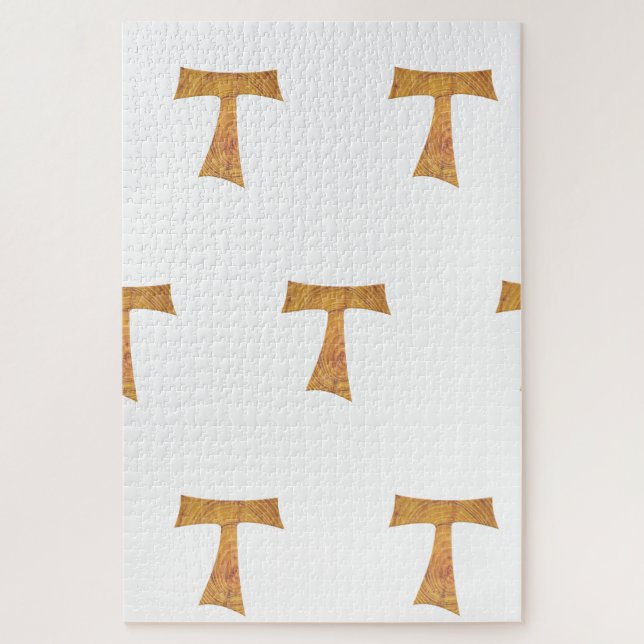 Puzzle Aspecto de madera Cruz Tau Franciscana (Vertical)
