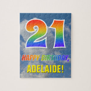 Puzzle Aspecto del arcoiris "21" y "FELIZ CUMPLEAÑOS", ci