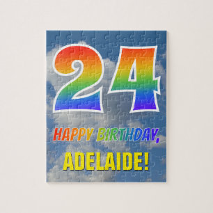 Puzzle Aspecto del arcoiris "24" y "FELIZ CUMPLEAÑOS", ci