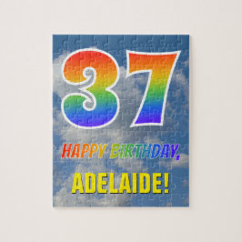 Puzzle Aspecto del arcoiris "37" y "FELIZ CUMPLEAÑOS", ci