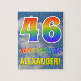 Puzzle Aspecto del arcoiris "46" y "FELIZ CUMPLEAÑOS", ci