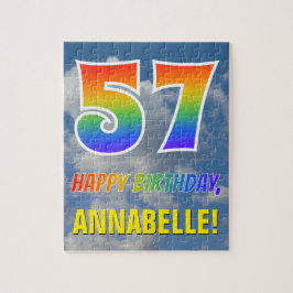 Puzzle Aspecto del arcoiris "57" y "FELIZ CUMPLEAÑOS", ci