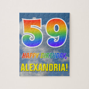 Puzzle Aspecto del arcoiris "59" y "FELIZ CUMPLEAÑOS", ci